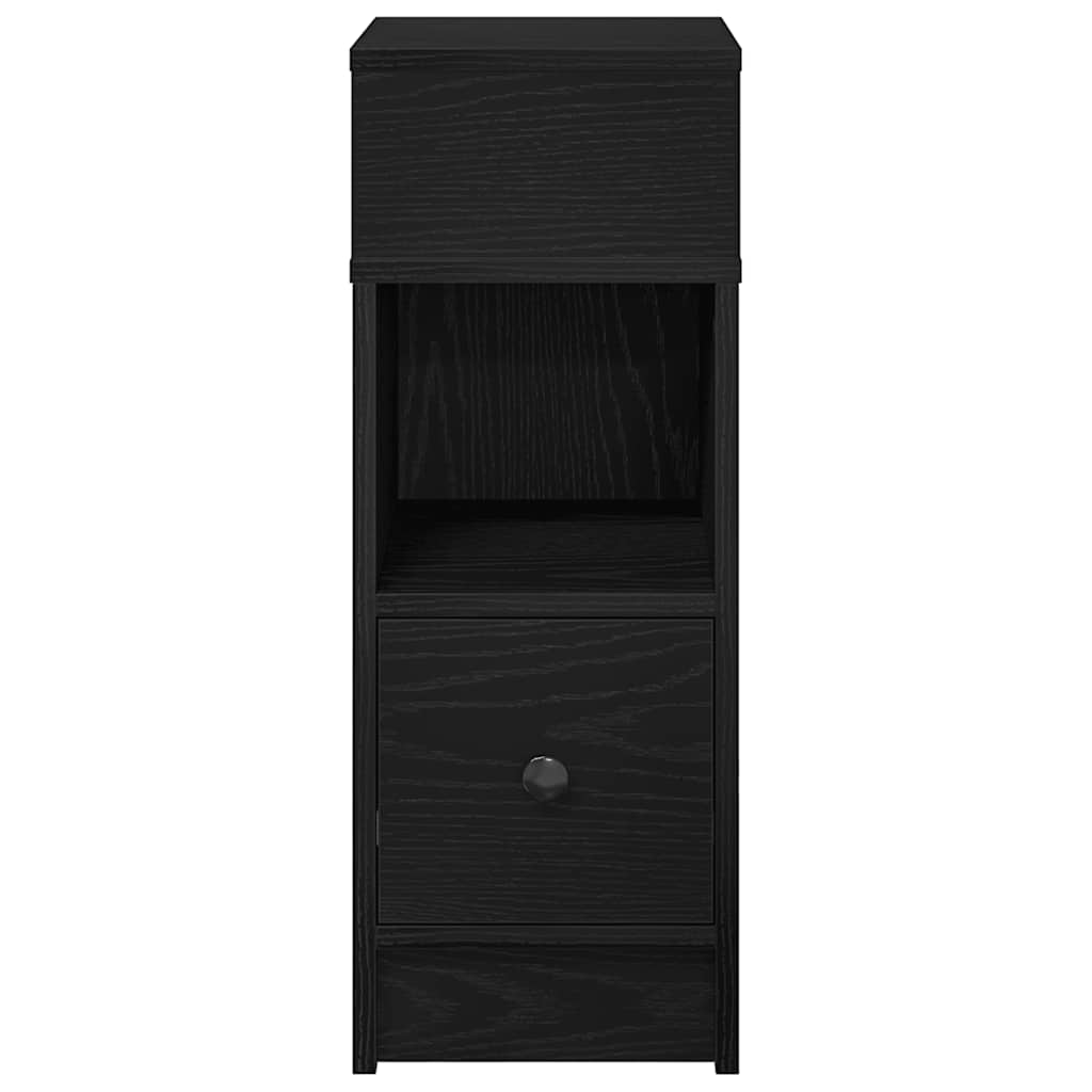 Bedside Cabinet with Drawer Black 25x31x66 cm