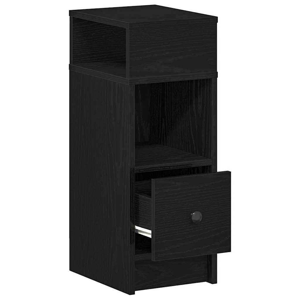 Bedside Cabinet with Drawer Black 25x31x66 cm