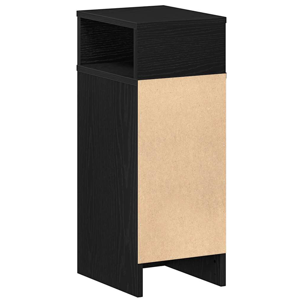 Bedside Cabinet with Drawer Black 25x31x66 cm