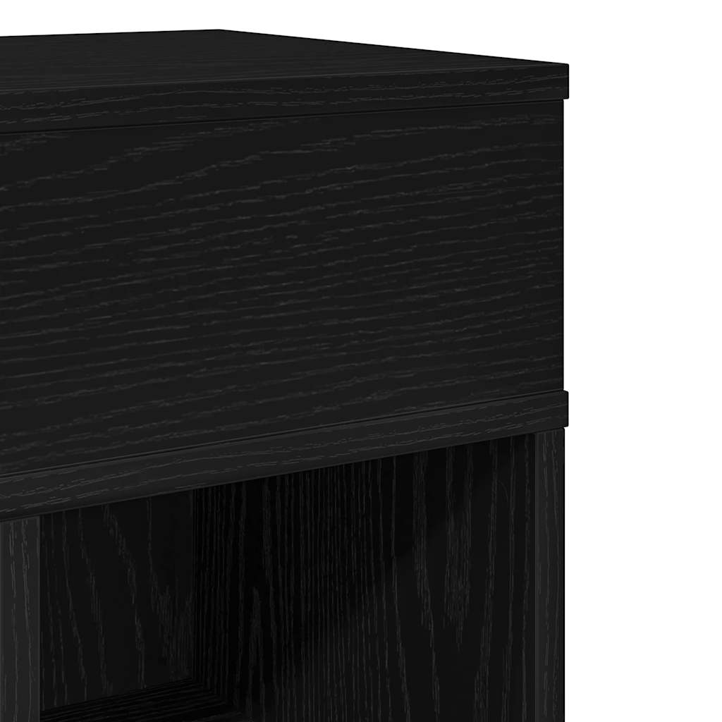 Bedside Cabinet with Drawer Black 25x31x66 cm