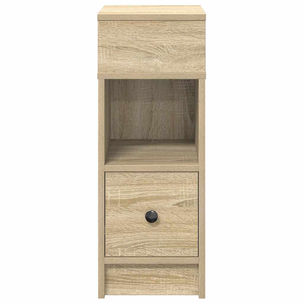 Bedside Cabinets 2 pcs with Drawer Sonoma Oak 25x31x66 cm