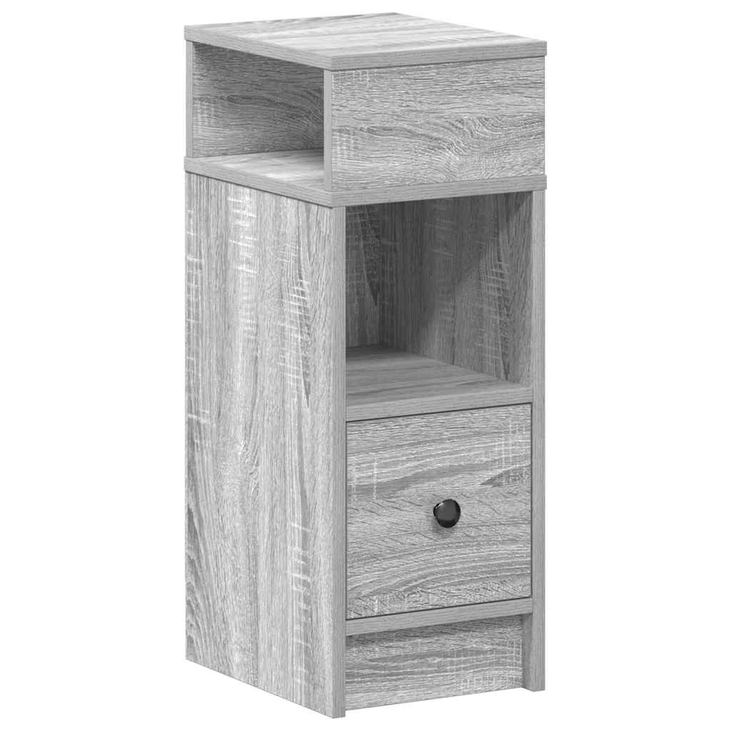 Bedside Cabinet with Drawer Grey Sonoma 25x31x66 cm