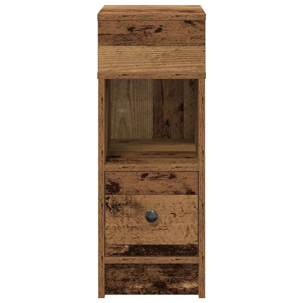 Bedside Cabinet with Drawer Old Wood 25x31x66 cm