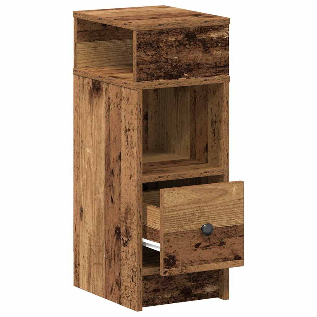 Bedside Cabinet with Drawer Old Wood 25x31x66 cm