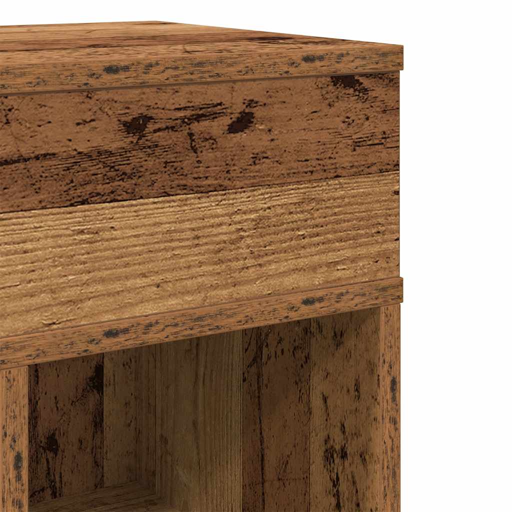 Bedside Cabinet with Drawer Old Wood 25x31x66 cm