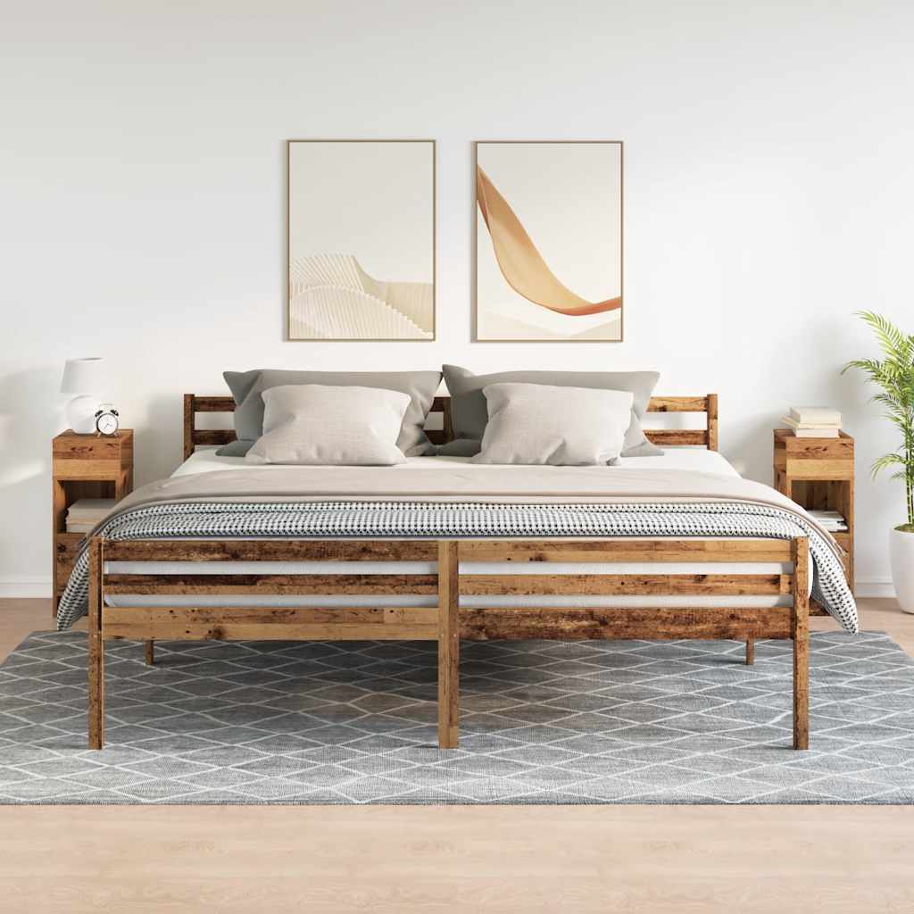 Bedside Cabinets 2 pcs with Drawer Old Wood 25x31x66 cm