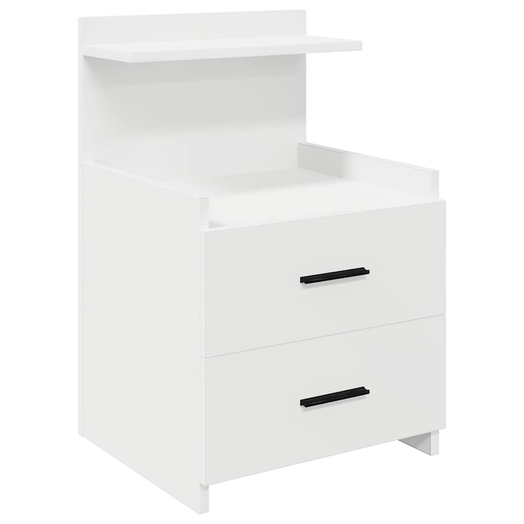 Bedside Cabinet with 2 Drawers White 40x36.5x62 cm