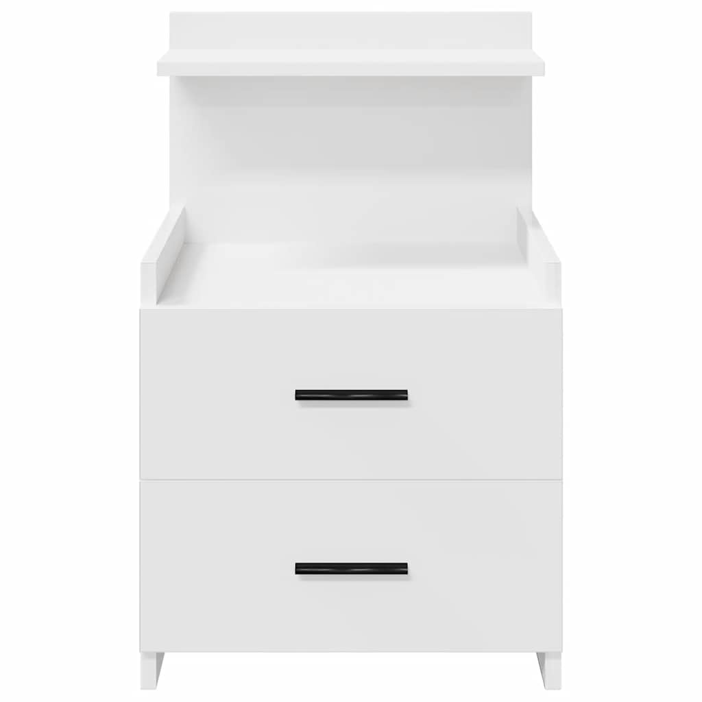 Bedside Cabinet with 2 Drawers White 40x36.5x62 cm