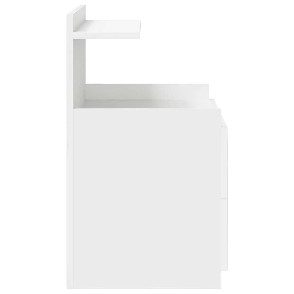 Bedside Cabinet with 2 Drawers White 40x36.5x62 cm