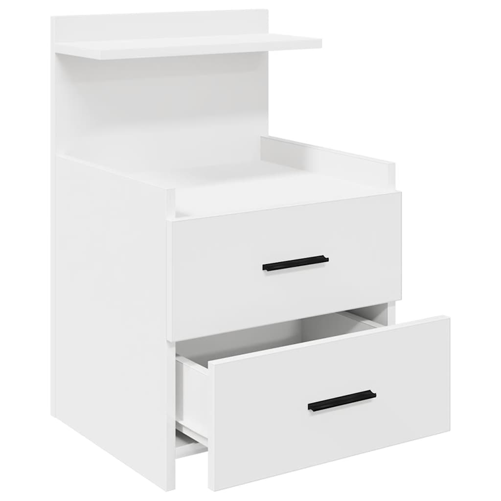Bedside Cabinets 2 pcs with 2 Drawers White 40x36.5x62 cm