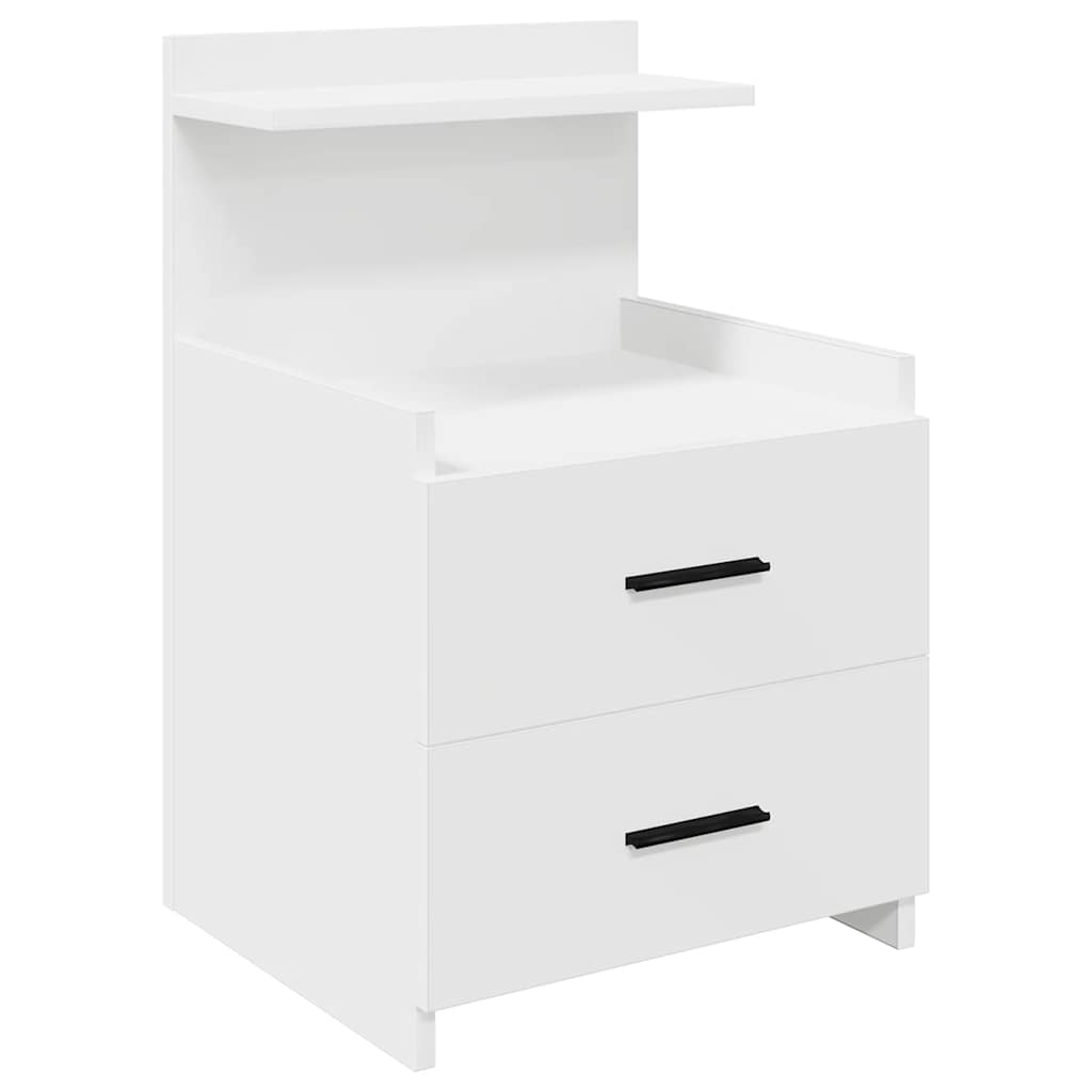 Bedside Cabinets 2 pcs with 2 Drawers White 40x36.5x62 cm