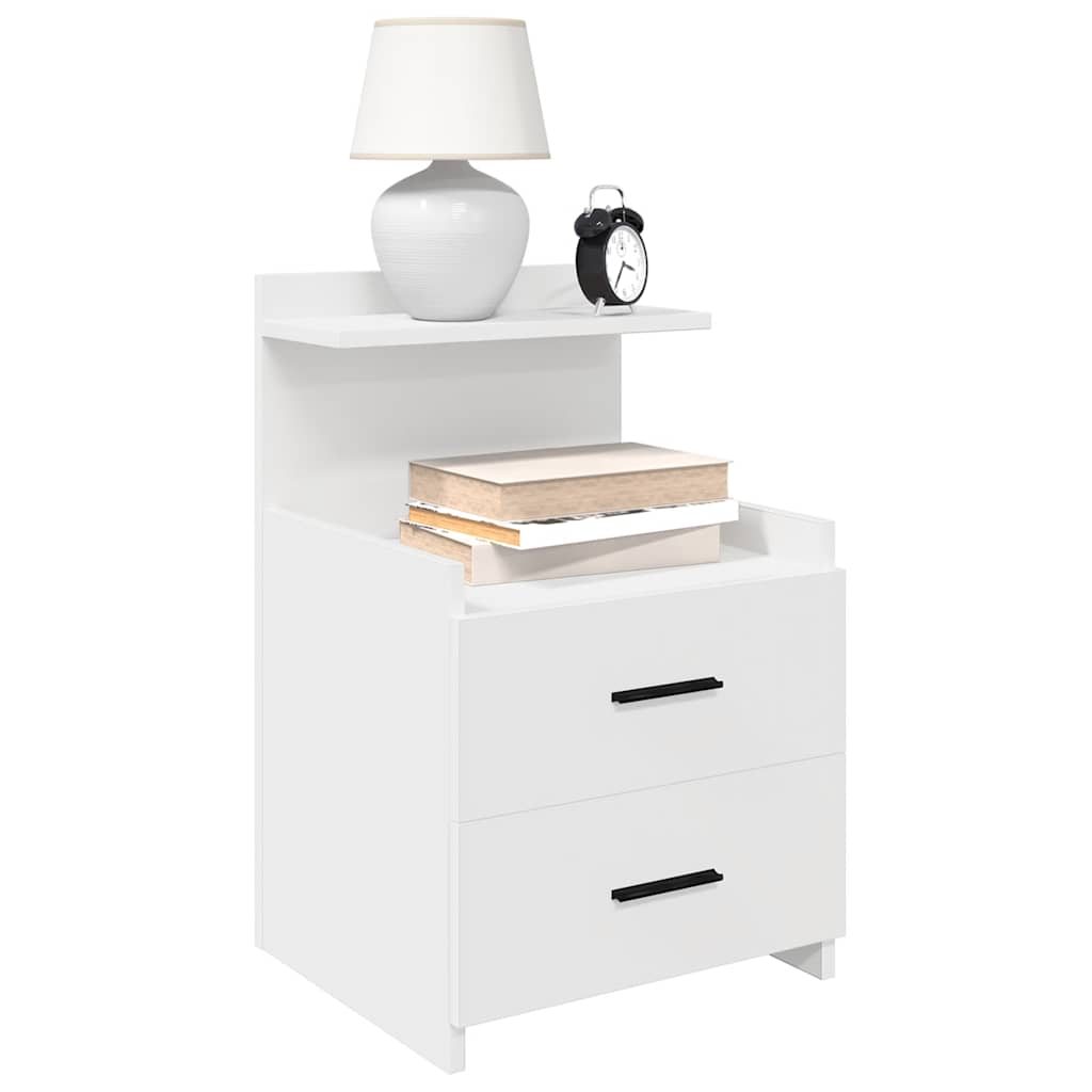 Bedside Cabinets 2 pcs with 2 Drawers White 40x36.5x62 cm