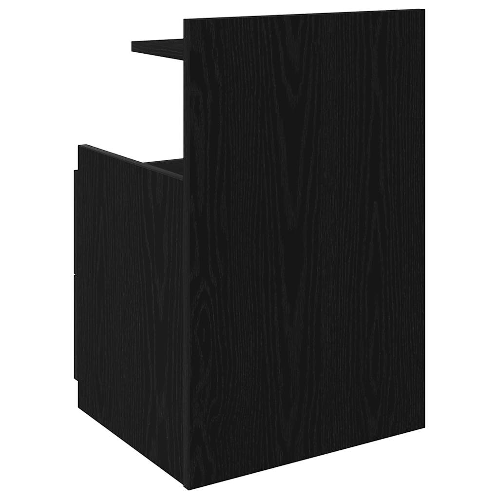 Bedside Cabinet with 2 Drawers Black 40x36.5x62 cm