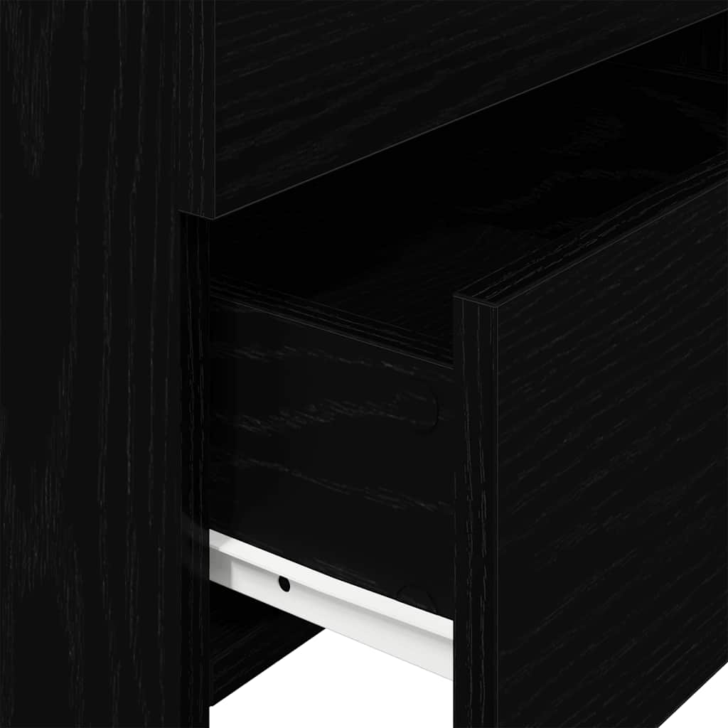 Bedside Cabinet with 2 Drawers Black 40x36.5x62 cm
