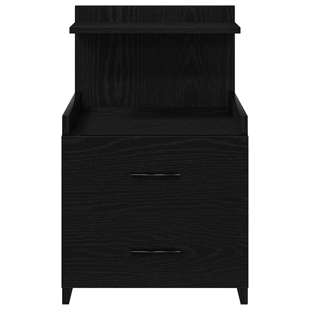 Bedside Cabinets 2 pcs with 2 Drawers Black 40x36.5x62 cm