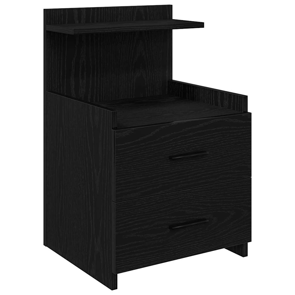 Bedside Cabinets 2 pcs with 2 Drawers Black 40x36.5x62 cm