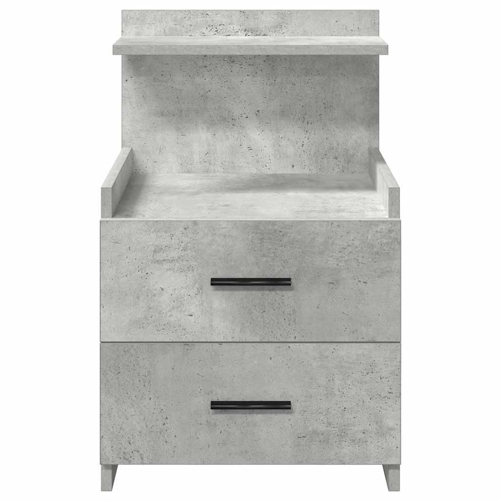 Bedside Cabinet with 2 Drawers Concrete Grey 40x36.5x62 cm