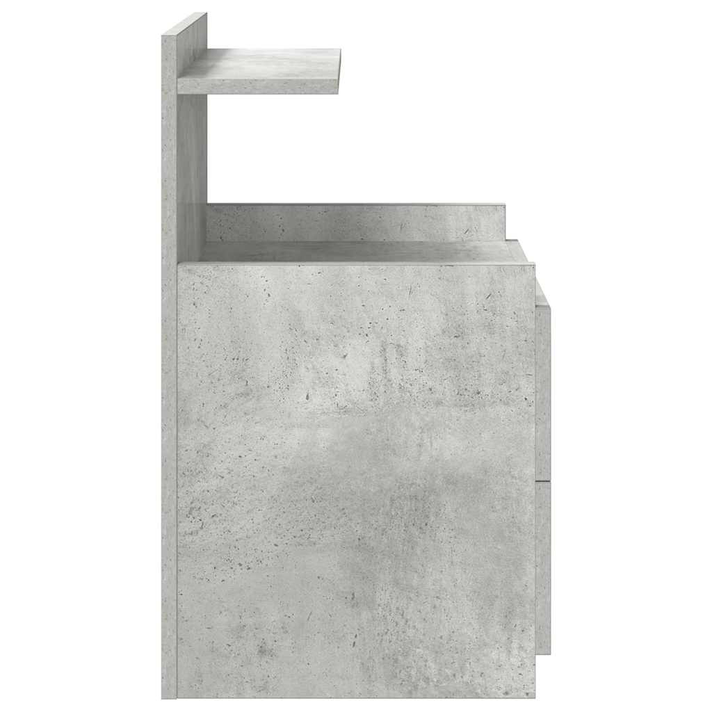 Bedside Cabinet with 2 Drawers Concrete Grey 40x36.5x62 cm