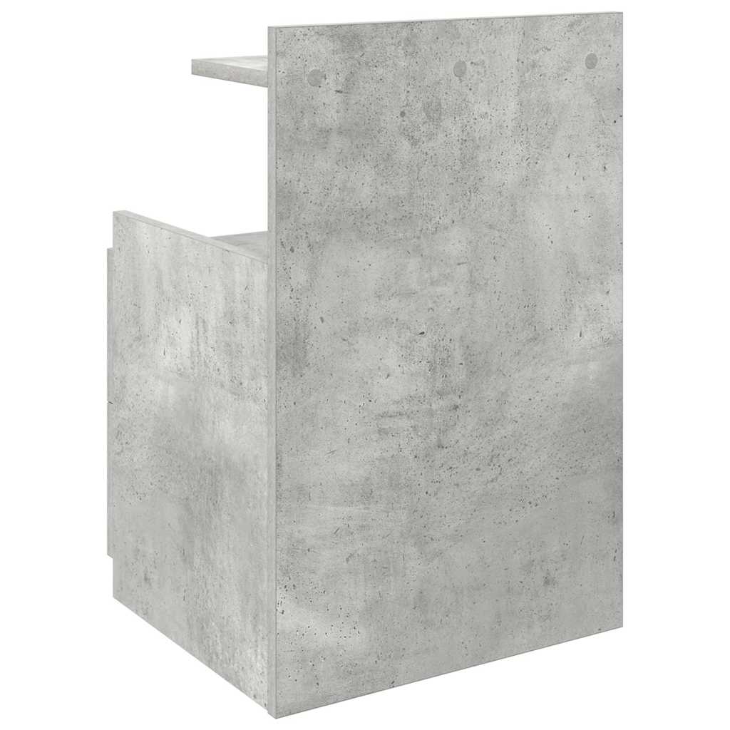 Bedside Cabinet with 2 Drawers Concrete Grey 40x36.5x62 cm