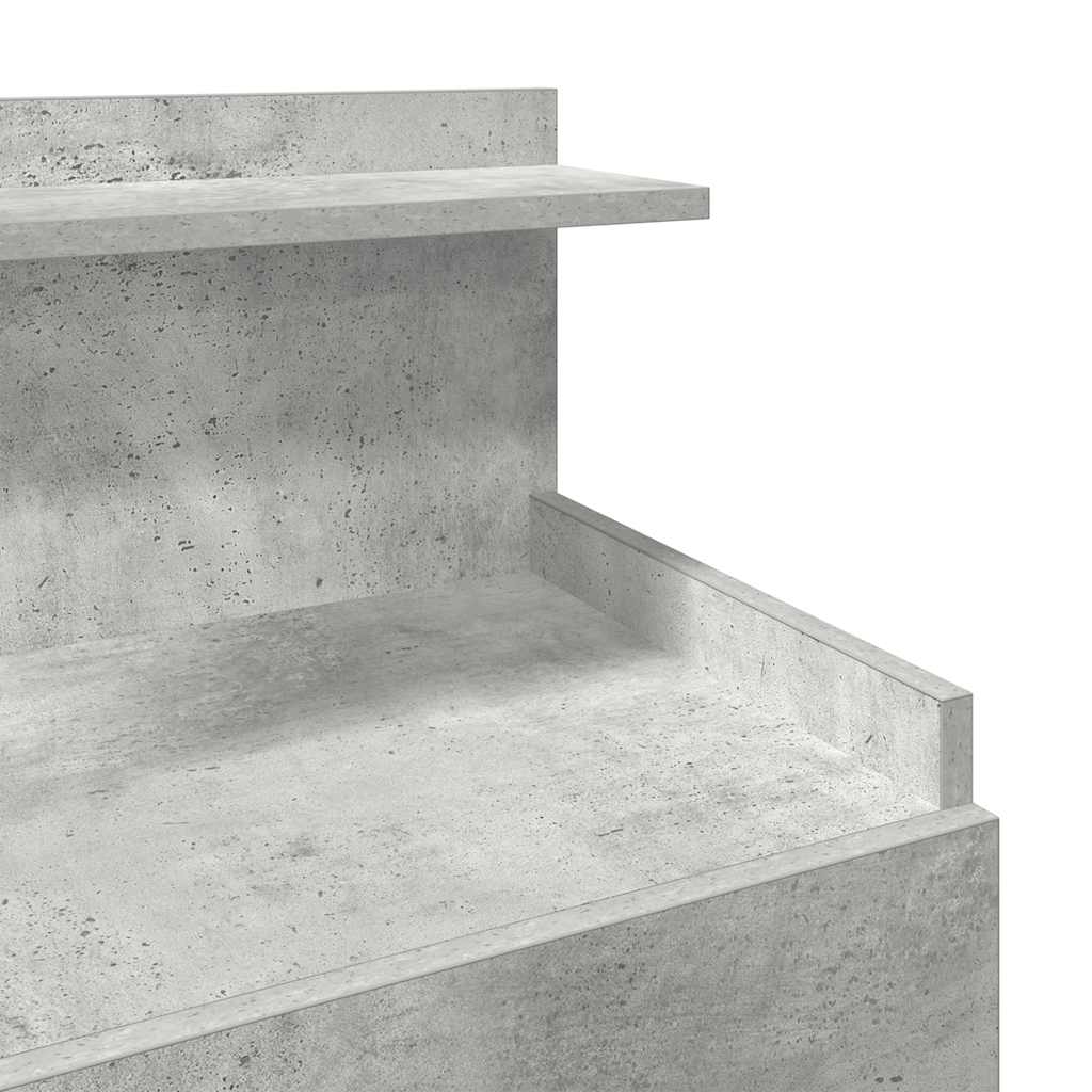 Bedside Cabinet with 2 Drawers Concrete Grey 40x36.5x62 cm