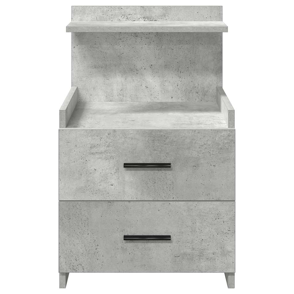 Bedside Cabinets 2 pcs with 2 Drawers Concrete Grey 40x36.5x62 cm
