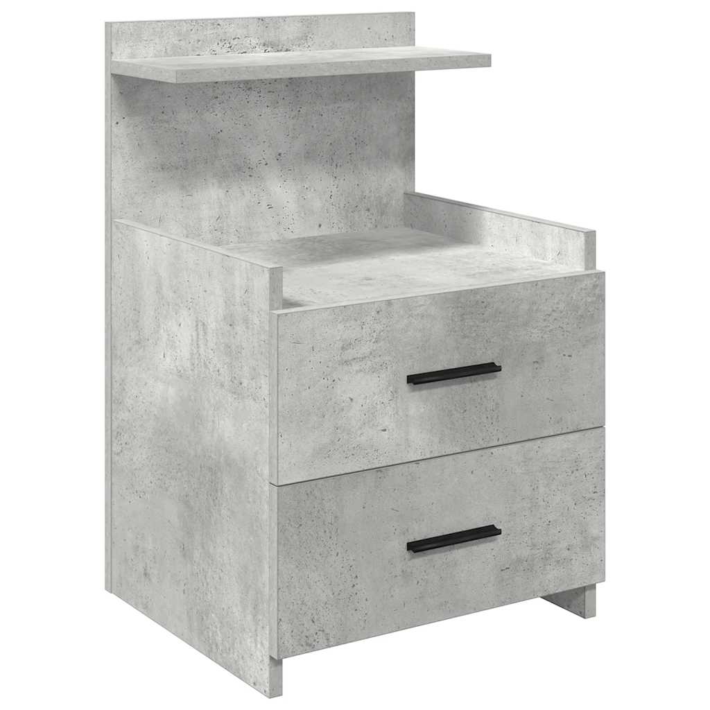 Bedside Cabinets 2 pcs with 2 Drawers Concrete Grey 40x36.5x62 cm