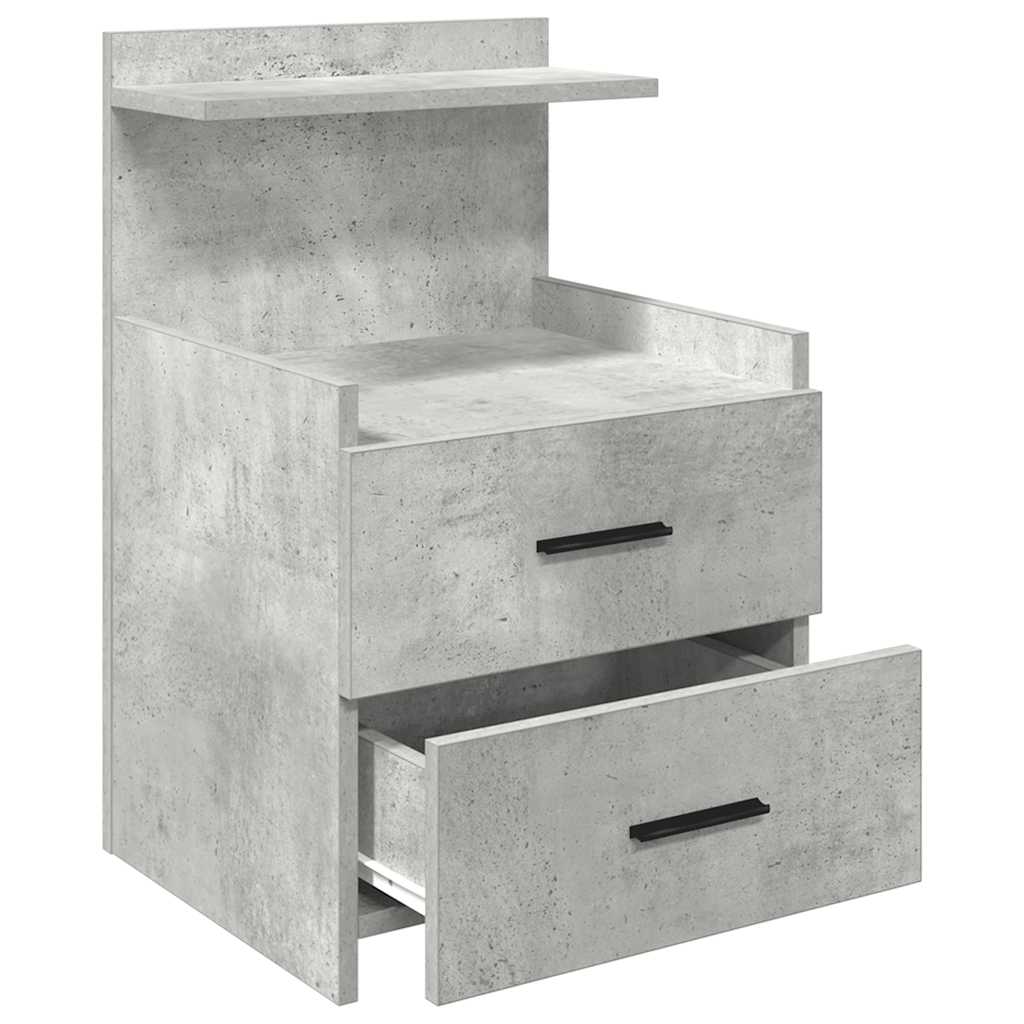 Bedside Cabinets 2 pcs with 2 Drawers Concrete Grey 40x36.5x62 cm