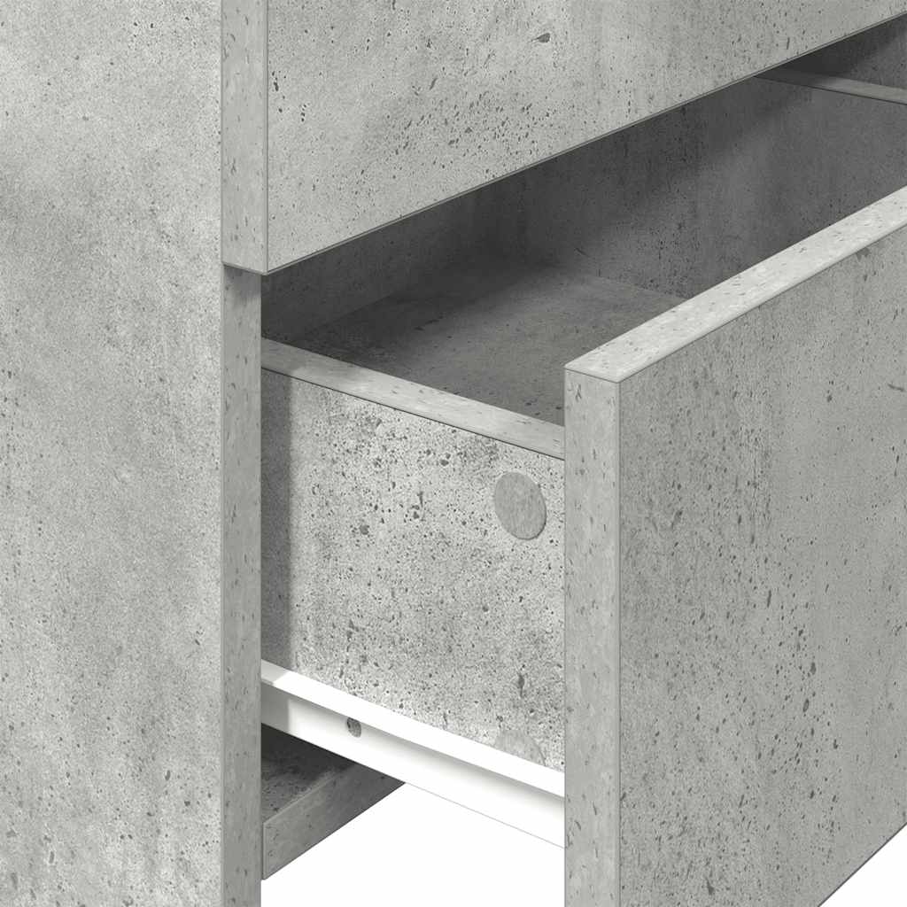 Bedside Cabinets 2 pcs with 2 Drawers Concrete Grey 40x36.5x62 cm