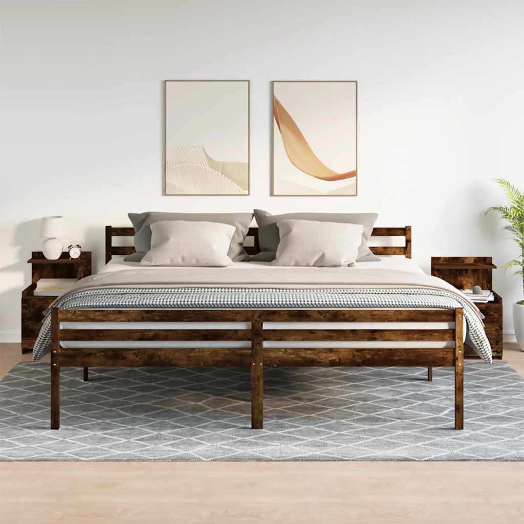 Bedside Cabinets 2 pcs with 2 Drawers Smoked Oak 40x36.5x62 cm