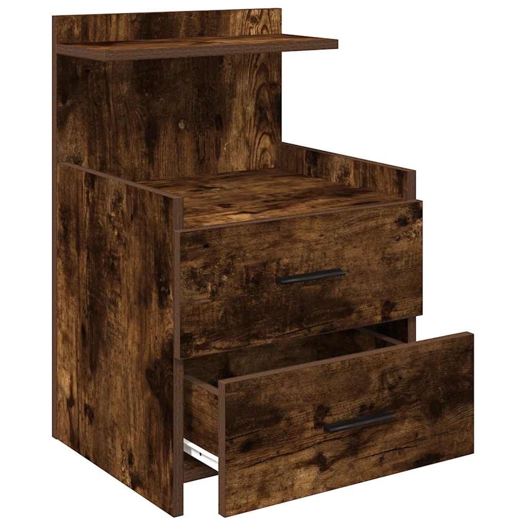 Bedside Cabinets 2 pcs with 2 Drawers Smoked Oak 40x36.5x62 cm
