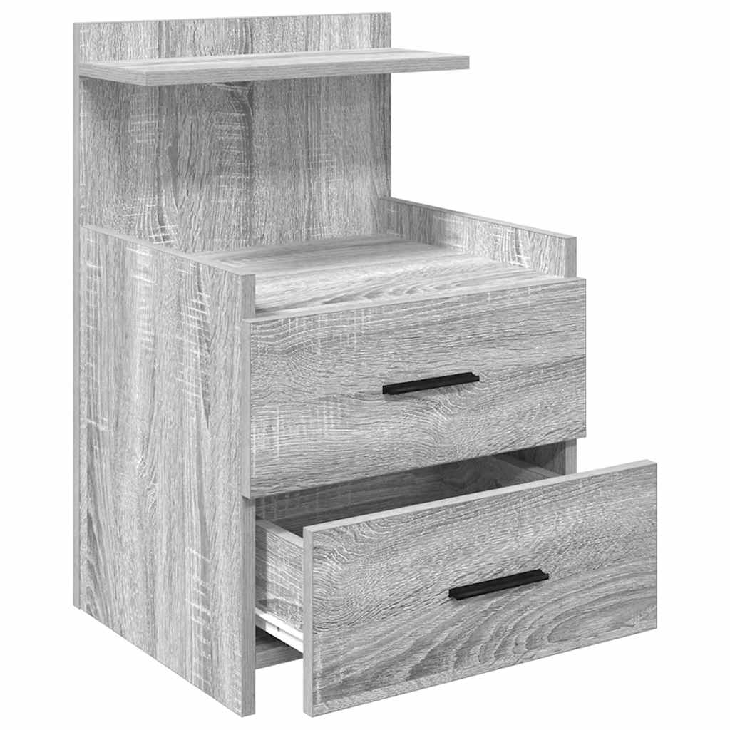Bedside Cabinets 2 pcs with 2 Drawers Grey Sonoma 40x36.5x62 cm