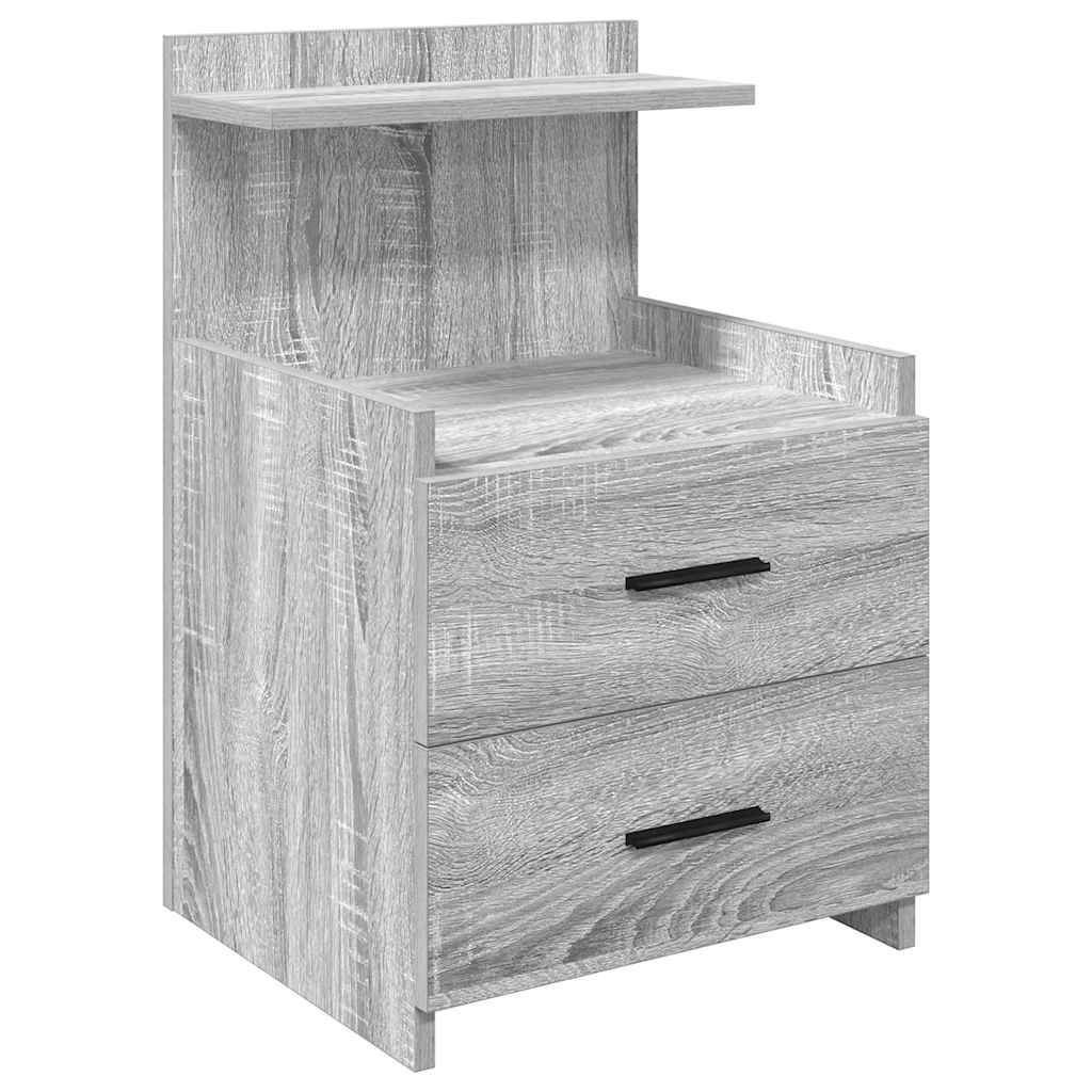 Bedside Cabinets 2 pcs with 2 Drawers Grey Sonoma 40x36.5x62 cm