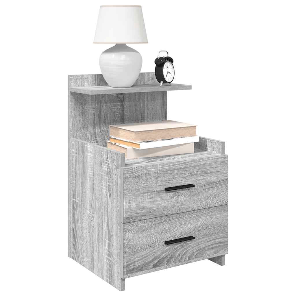 Bedside Cabinets 2 pcs with 2 Drawers Grey Sonoma 40x36.5x62 cm