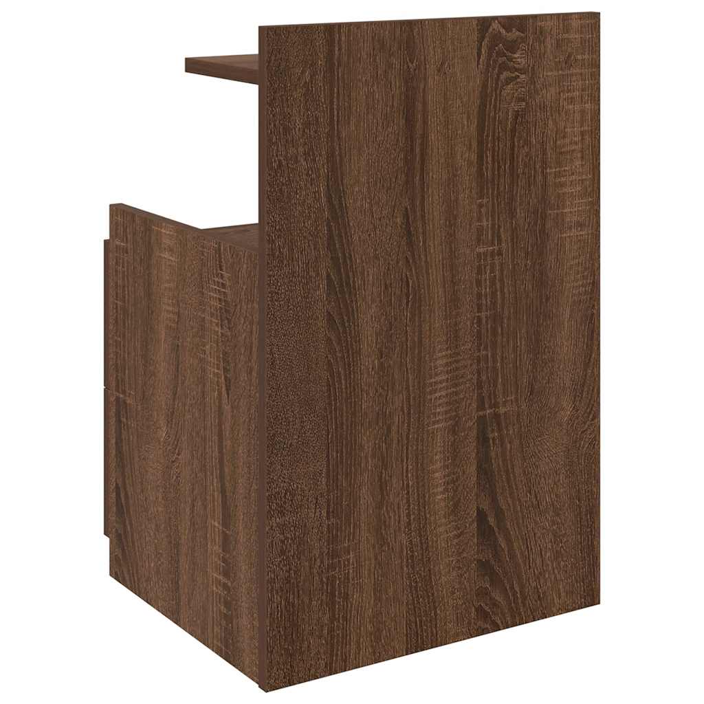 Bedside Cabinet with 2 Drawers Brown Oak 40x36.5x62 cm