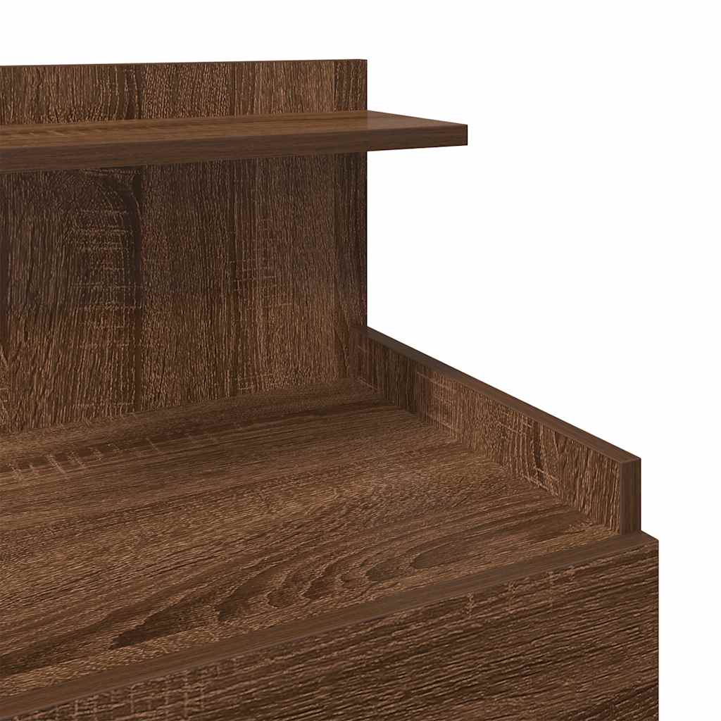 Bedside Cabinet with 2 Drawers Brown Oak 40x36.5x62 cm