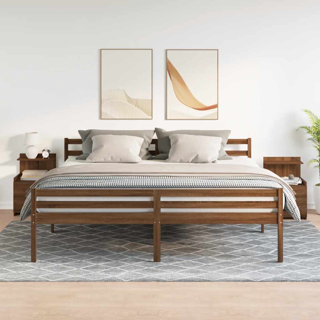 Bedside Cabinets 2 pcs with 2 Drawers Brown Oak 40x36.5x62 cm