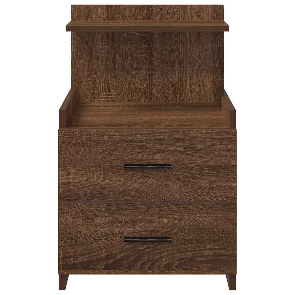 Bedside Cabinets 2 pcs with 2 Drawers Brown Oak 40x36.5x62 cm