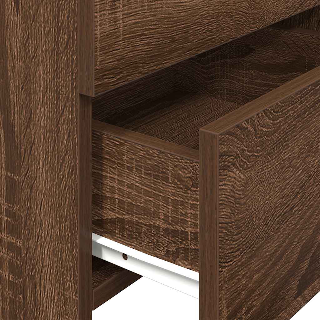 Bedside Cabinets 2 pcs with 2 Drawers Brown Oak 40x36.5x62 cm