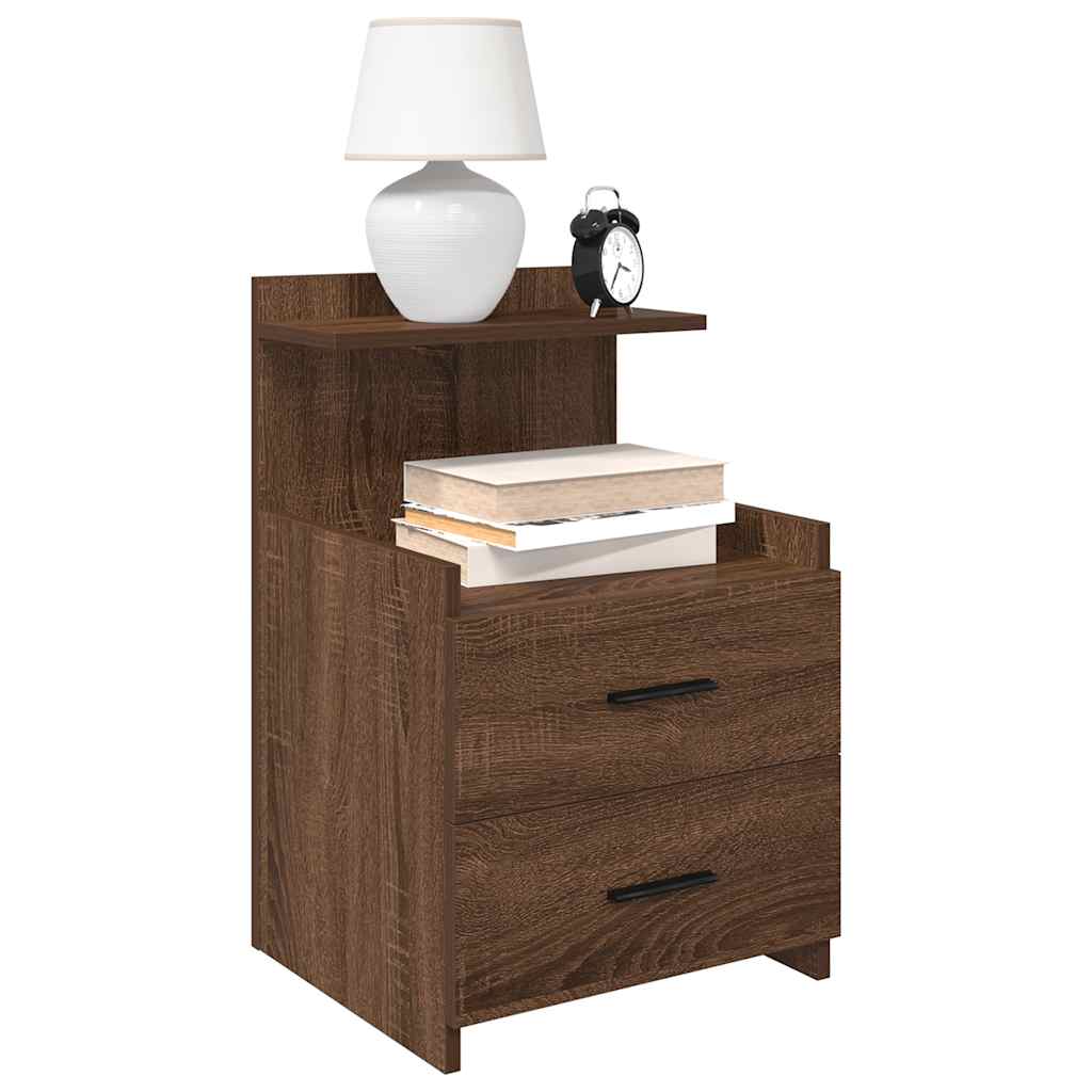 Bedside Cabinets 2 pcs with 2 Drawers Brown Oak 40x36.5x62 cm