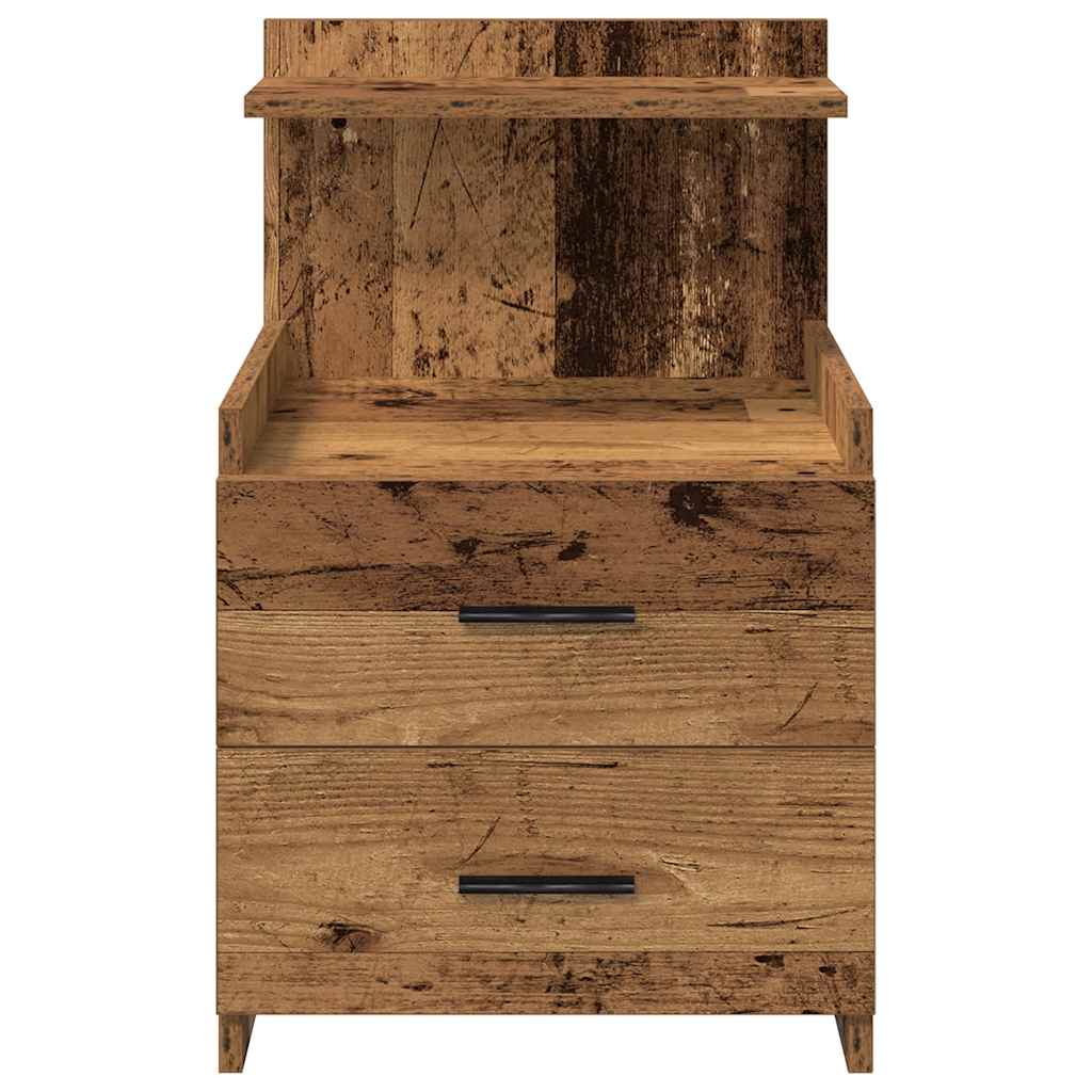 Bedside Cabinets 2 pcs with 2 Drawers Old Wood 40x36.5x62 cm