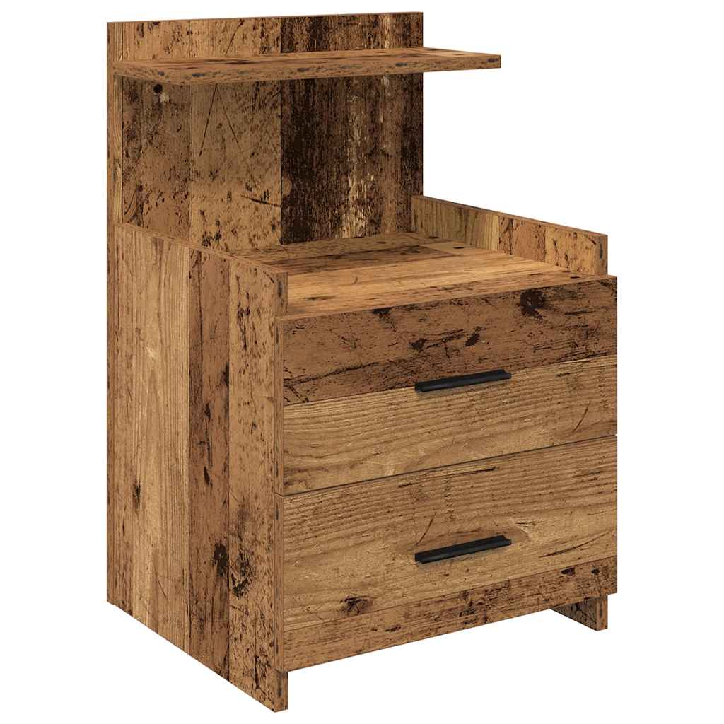 Bedside Cabinets 2 pcs with 2 Drawers Old Wood 40x36.5x62 cm