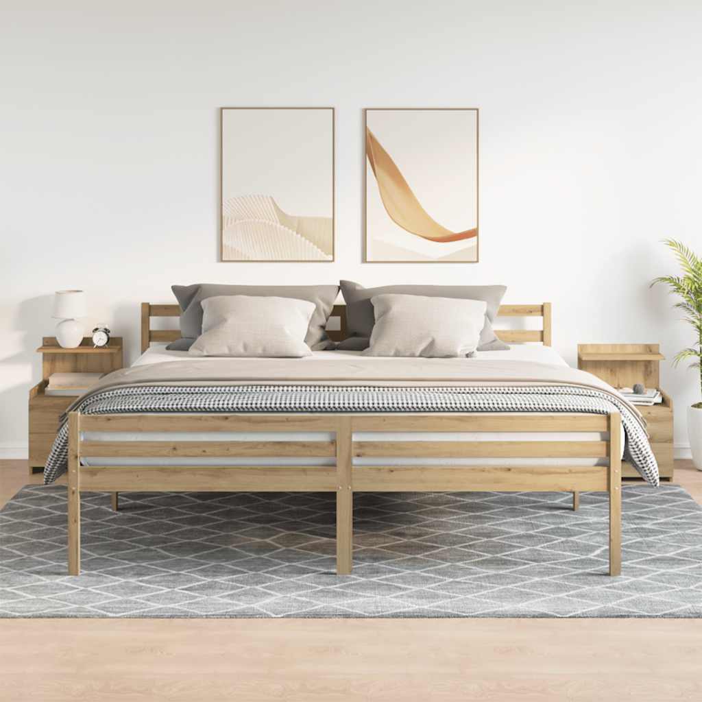 Bedside Cabinets 2 pcs with 2 Drawers Artisan Oak 40x36.5x62 cm