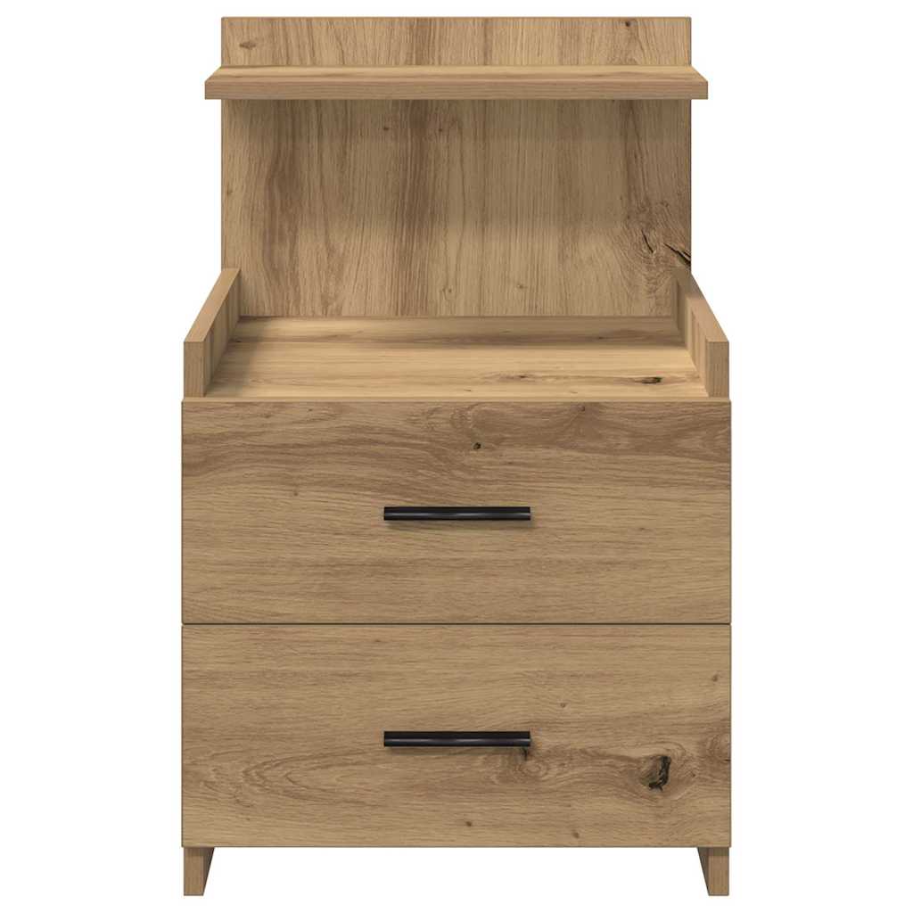 Bedside Cabinets 2 pcs with 2 Drawers Artisan Oak 40x36.5x62 cm