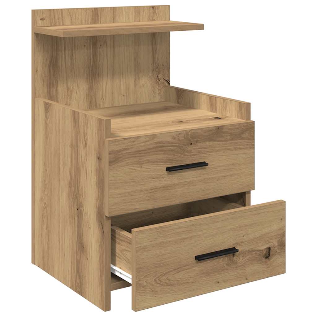 Bedside Cabinets 2 pcs with 2 Drawers Artisan Oak 40x36.5x62 cm