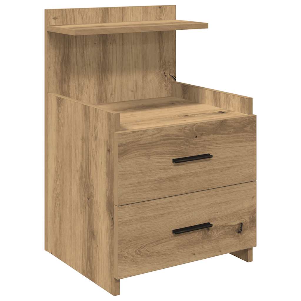 Bedside Cabinets 2 pcs with 2 Drawers Artisan Oak 40x36.5x62 cm