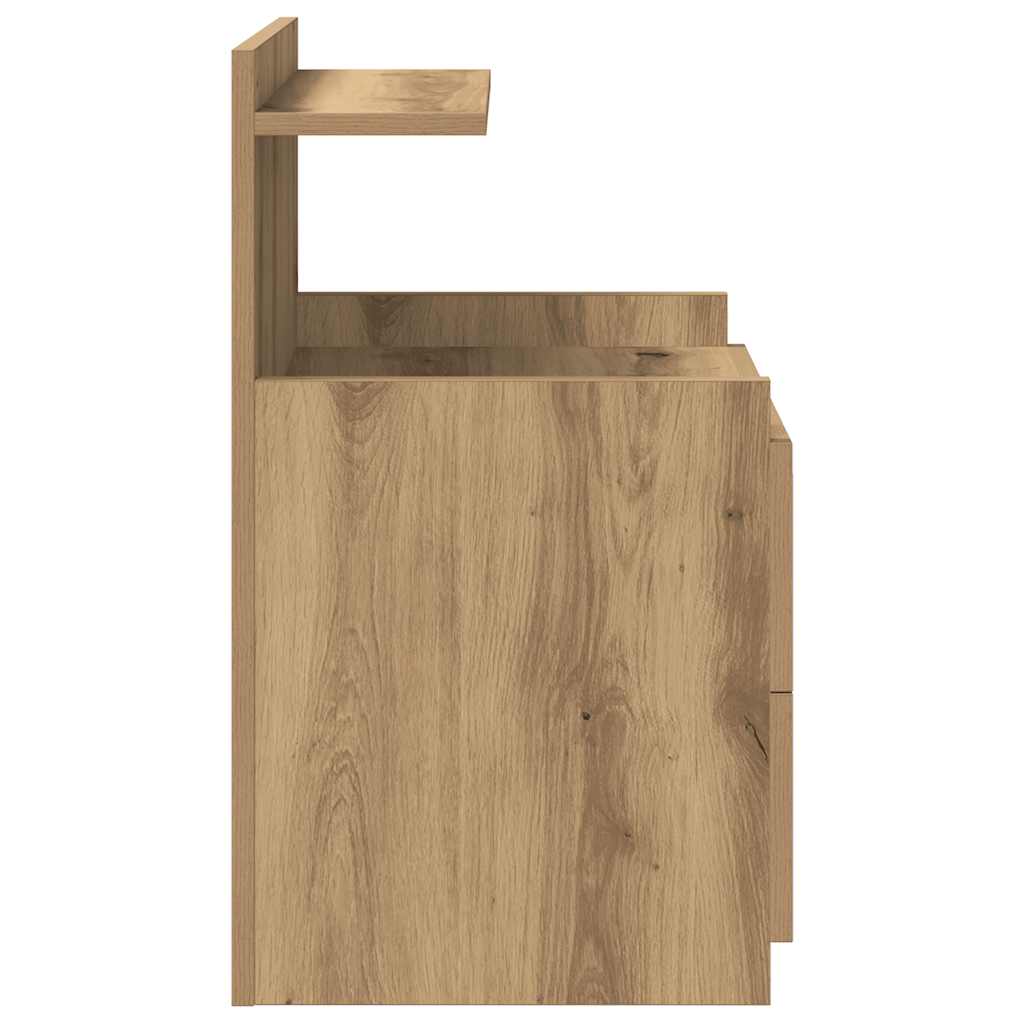 Bedside Cabinets 2 pcs with 2 Drawers Artisan Oak 40x36.5x62 cm