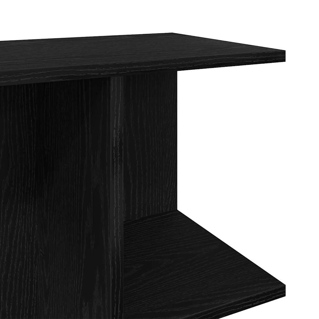 Bedside Table Black Oak 46.5x29x61 cm Engineered Wood