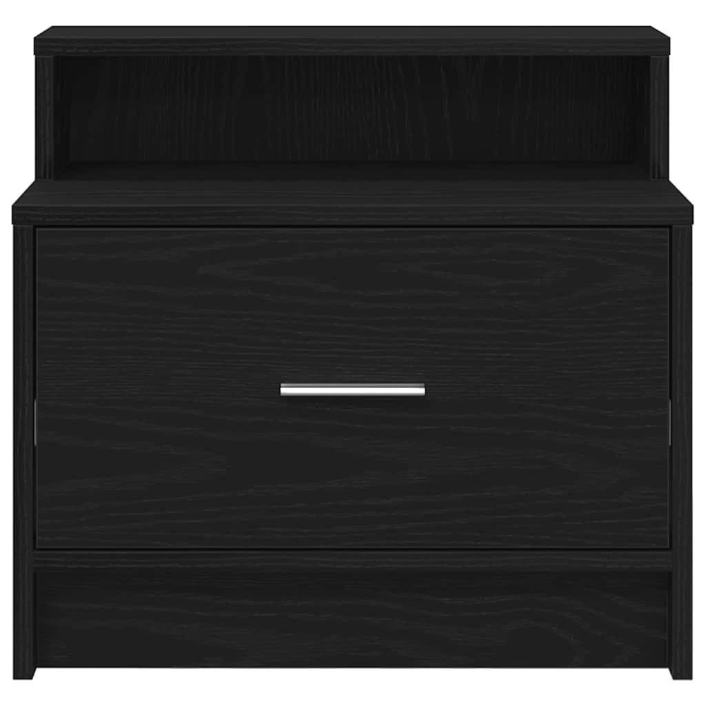 Bedside Cabinets with Drawer 2 pcs Black Oak 51x31x47 cm
