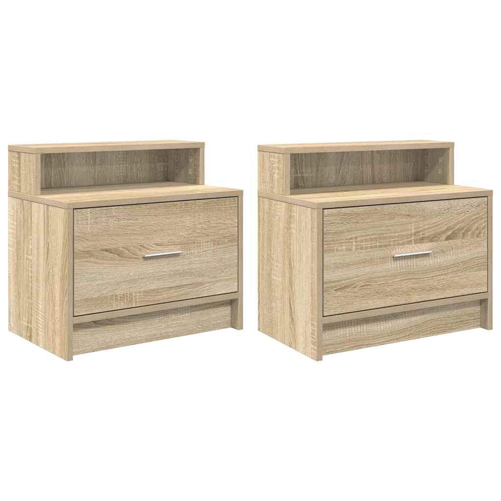 Bedside Cabinets with Drawer 2 pcs Sonoma Oak 51x31x47 cm