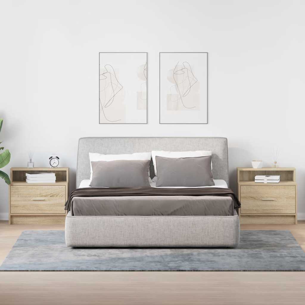 Bedside Cabinets with Drawer 2 pcs Sonoma Oak 51x31x47 cm